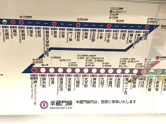 東京メトロ半蔵門線線路図